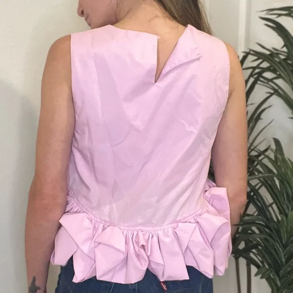 NWT ENTRO | Pink Cropped Blouse with Ruffle Detail - Picture 4 of 9